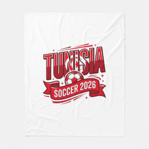 Tunisia Soccer 2026 Soccer Bold Country Typography Fleece Blanket