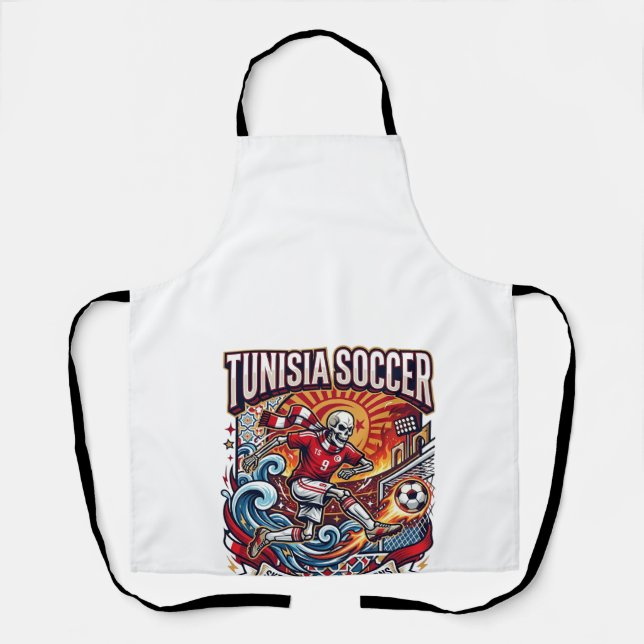 Tunisia Soccer Skeleton Striker Nations Premium Sp Apron (Front)