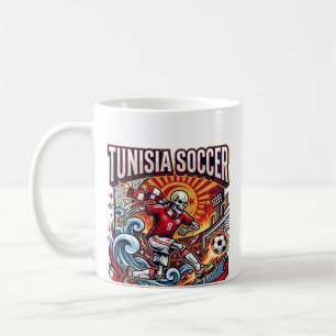Tunisia Soccer Skeleton Striker Nations Premium Sp Coffee Mug