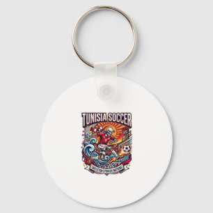 Tunisia Soccer Skeleton Striker Nations Premium Sp Keychain