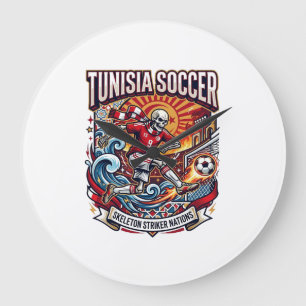 Tunisia Soccer Skeleton Striker Nations Premium Sp Large Clock