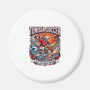 Tunisia Soccer Skeleton Striker Nations Premium Sp Magnet