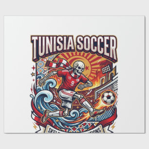 Tunisia Soccer Skeleton Striker Nations Premium Sp Wrapping Paper