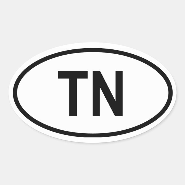 Tunisia "TN" Oval Sticker (Front)