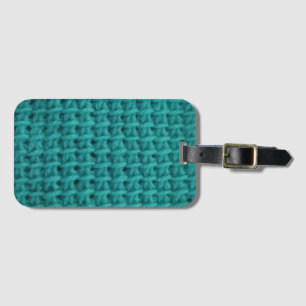 Tunisian Crochet Drawstring Luggage Tag