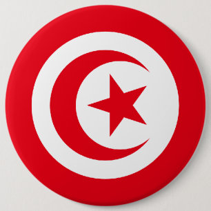 Tunisian Flag 6 Inch Round Button