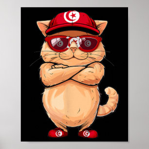 Tunisian Flag Cat Mom Souvenirs Products Kitten Tu Poster