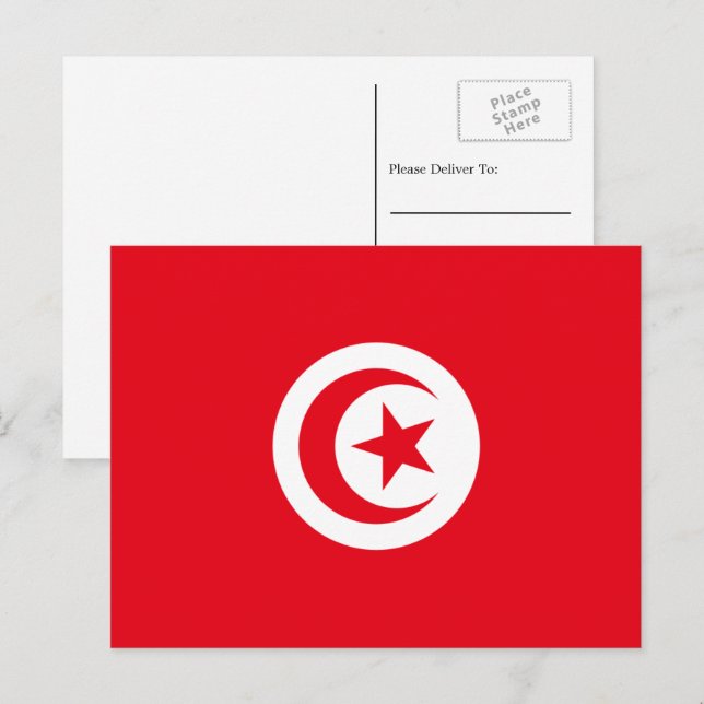 Tunisian Flag, Flag of Tunisia Postcard (Front/Back)
