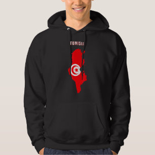 Tunisian Flag Inside Map Of Tunisia Tee