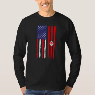 Tunisian Roots Half American Flag Patriotic Tunisi T-Shirt