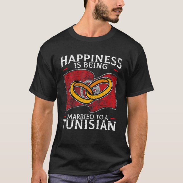 Tunisian Wedding Republic Of Tunisia Roots Flag Ma T-Shirt (Front)