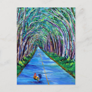 Tunnel de Kauai Tree avec carte postale de coq