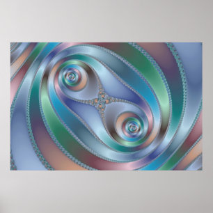 Tunnel fractionné - Poster fractal