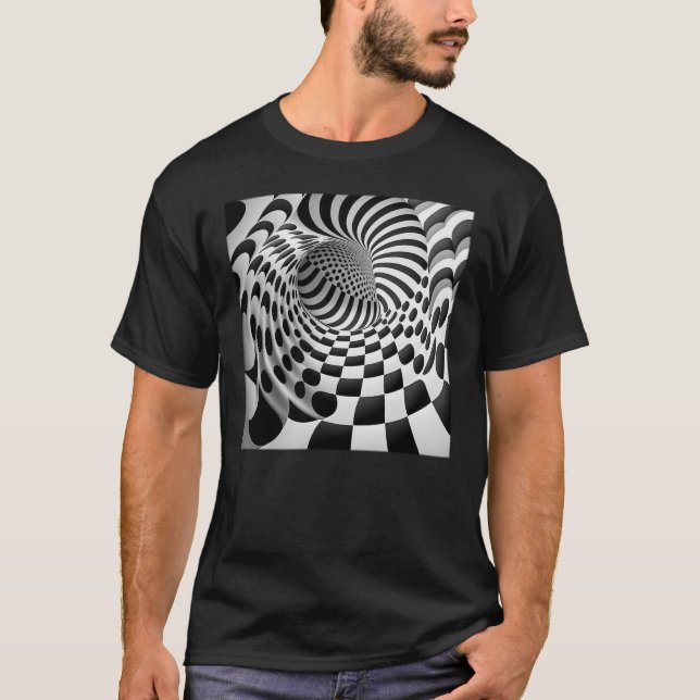 Tunnel Op Art Basic Dark T-Shirt (Devant)