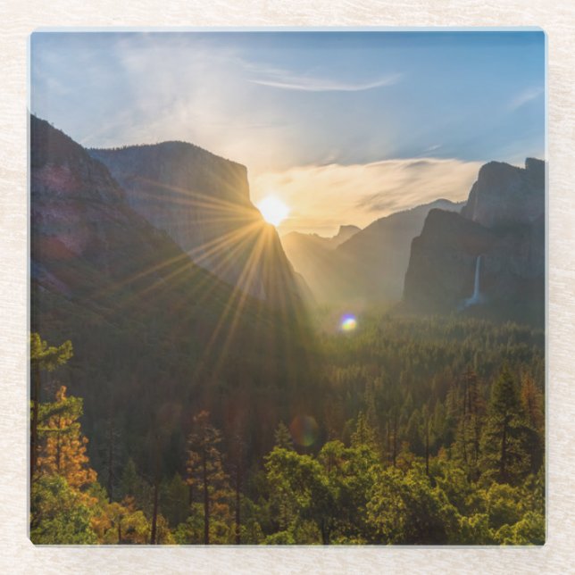 Tunnel View Glass Coaster (Front)