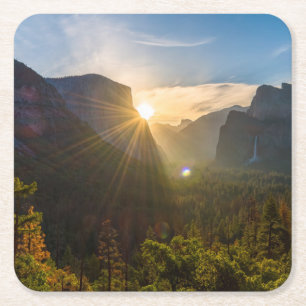 Tunnel View Square Paper Coaster