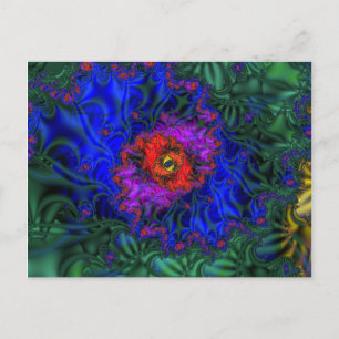 Tunnel Vision   Rainbow Fractal Art Postcard