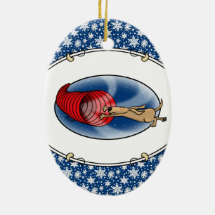 Tunnel Vortex Syndrome - agility fast funny dog Ceramic Ornament