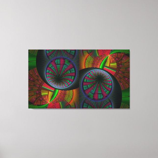 Tunnelling Fractal Psychedelic Canvas Print (Front)