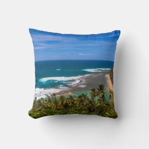 Tunnels Beach as seen from the Kalalau Trail Throw Pillow