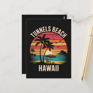 Tunnels Beach Hawaii Family Vacation Summer Sunset Postcard