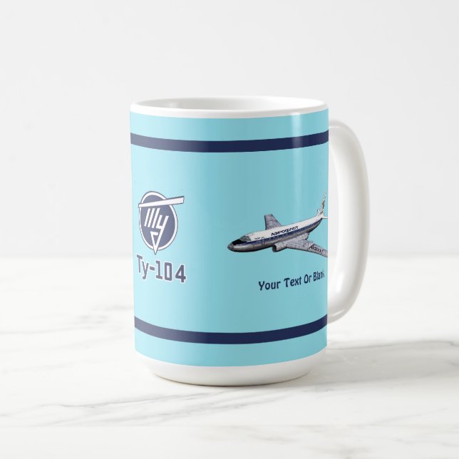 Tupolev (Туполев) Tu-104 Airliner Coffee Mug (Front Right)
