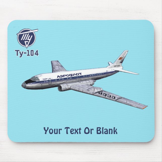Tupolev (Туполев) Tu-104 Airliner Mouse Pad (Front)