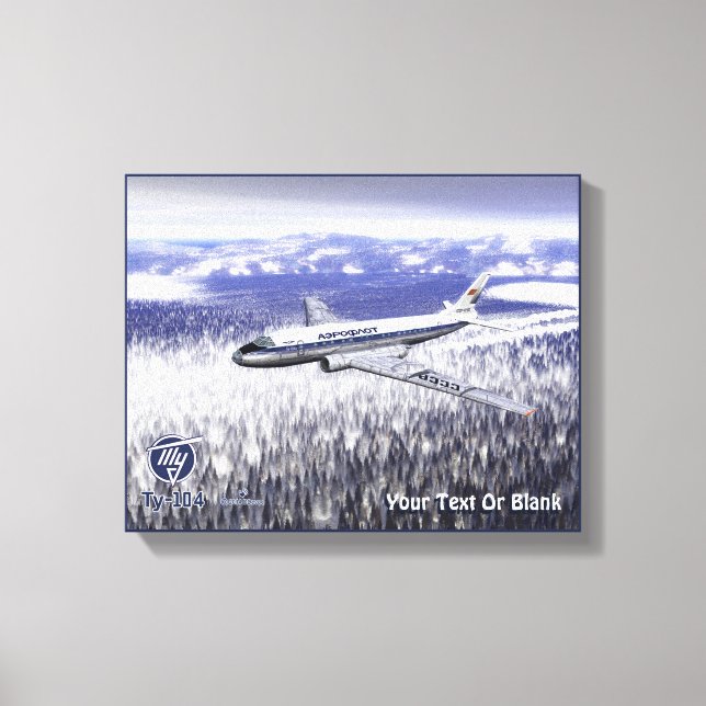 Tupolev (Туполев) Tu-104 Over Siberia Canvas Print (Front)