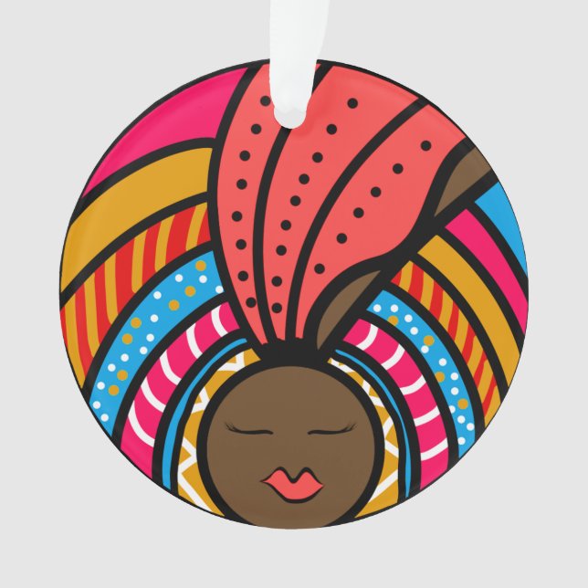 Turban coloré femme noire, orange (devant)