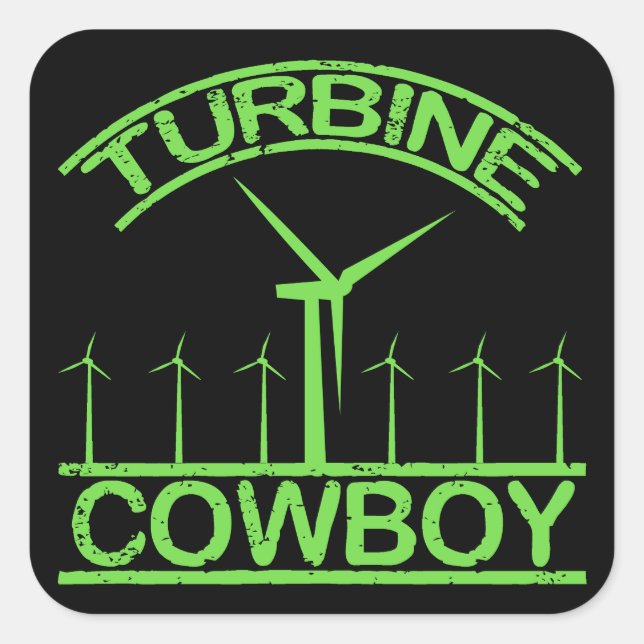 Turbine Cowboy Square Sticker (Front)