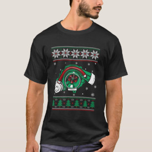 Turbo Car Mechanic Matching Ugly Christmas Racing T-Shirt