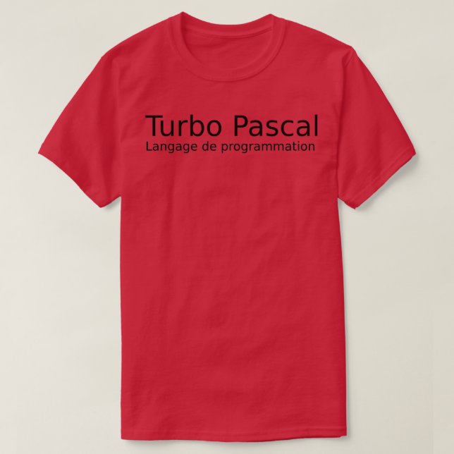 Turbo Pascal programming language T-Shirt (Design Front)