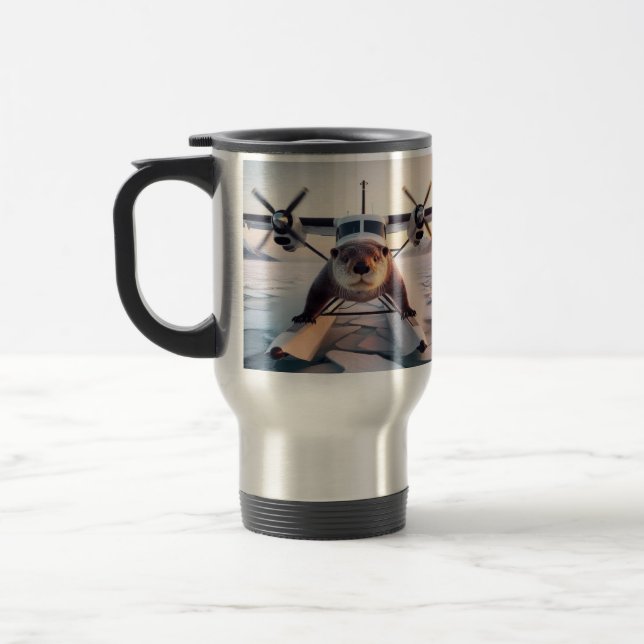 Turbo Prop Twin Engine Float Plane Bush Canada Travel Mug (Left)