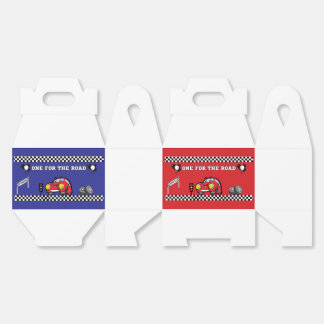 TURBO RED BLUE TWO-TONE RACE CAR BOYS 1ST BIRTHDAY FAVOR BOX