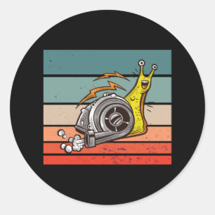 Turbo snail classic round sticker