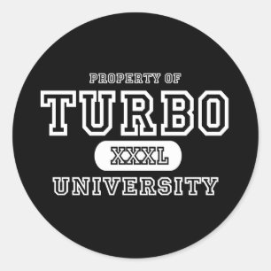 Turbo University Dark Classic Round Sticker