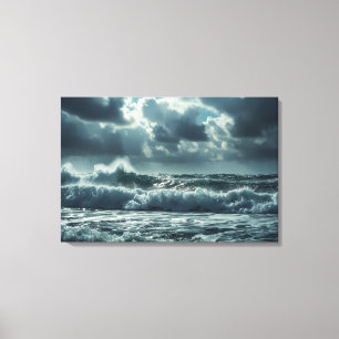 Turbulent Ocean Storm – Cinematic 4K Seascape Canvas Print