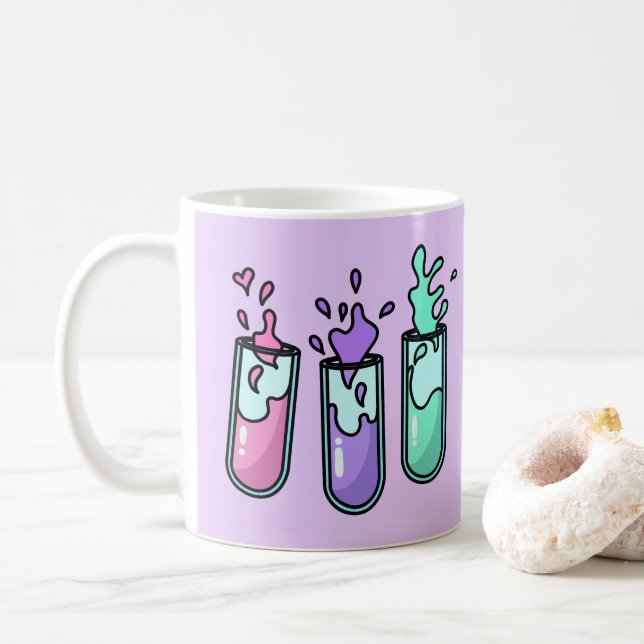Turbulent Test Tubes Coffee Mug (With Donut)