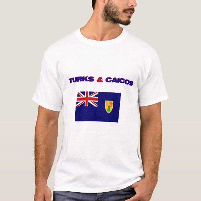 Turcs et T-shirt de drapeau de la Caïques (Devant)