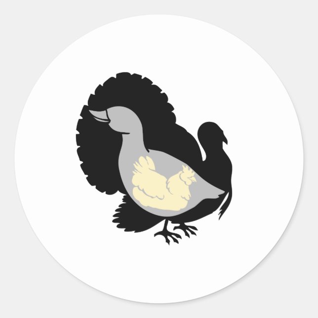 Turducken Classic Round Sticker (Front)