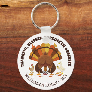 TURDUCKEN OBSESSED Funny Thanksgiving Keychain