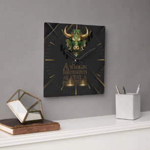 Türelem Motiváció Bull market Square Wall Clock