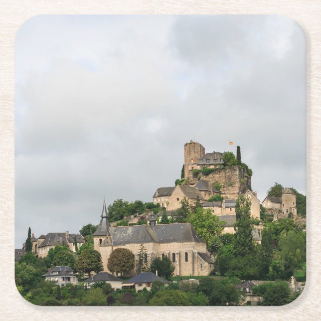 Turenne village in France Square Paper Coaster (Front)