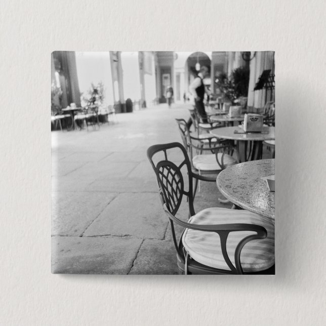 Turin Italy, Cafe and Archway 2 Inch Square Button (Front)