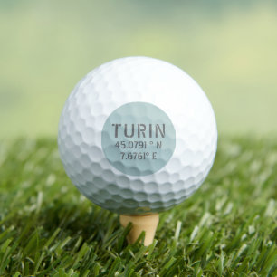 Turin Italy Latitude and Longitude Coordinates Golf Balls