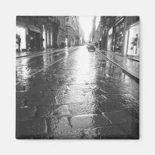 Turin Italy, Wet Street Evening Magnet