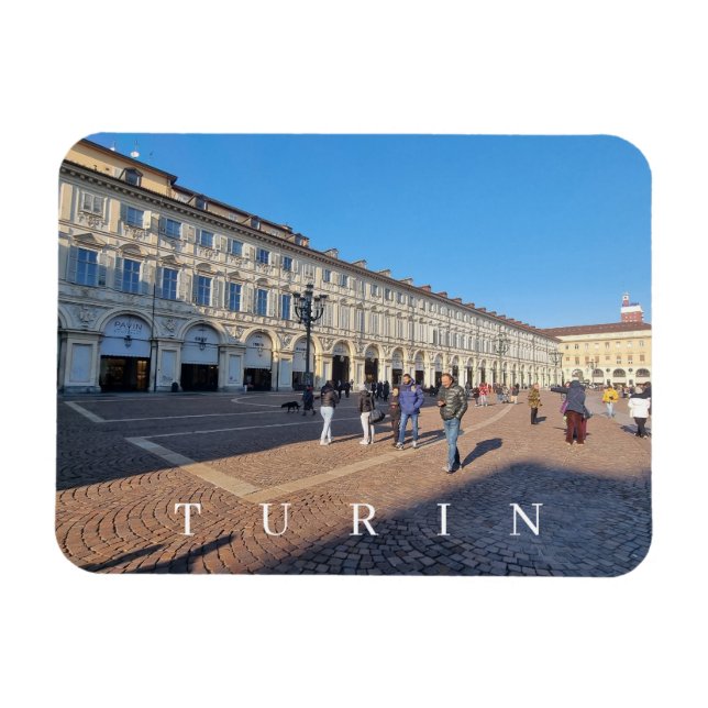Turin Piazza San Carlo view fridge magnet (Horizontal)