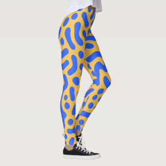 Turing Pattern Abstract Leggings | Blue and Gold