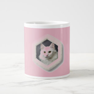 Turk Angora Cat In A Frame Large Coffee Mug