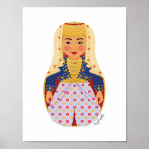 Turk Bride Matryoshka Poster